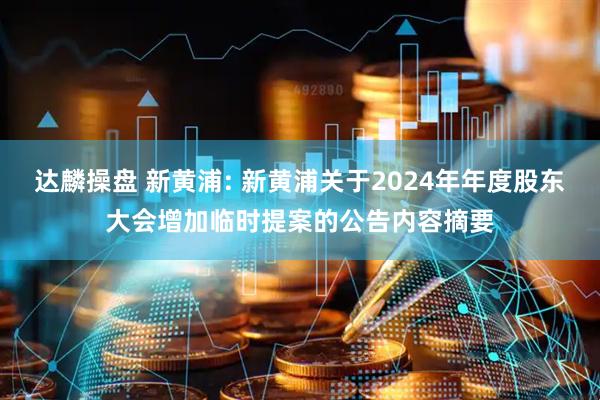 达麟操盘 新黄浦: 新黄浦关于2024年年度股东大会增加临时提案的公告内容摘要