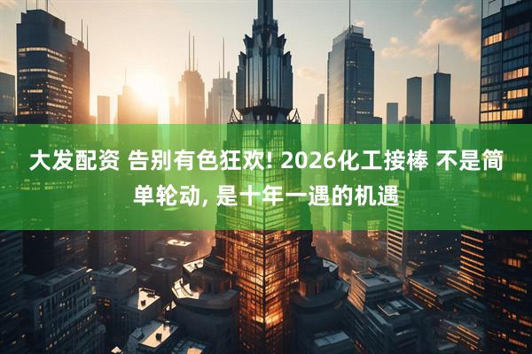 大发配资 告别有色狂欢! 2026化工接棒 不是简单轮动, 是十年一遇的机遇